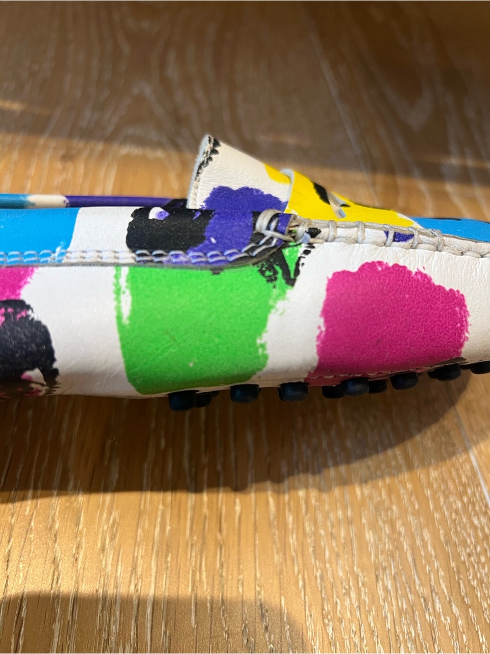 Tod’s Gommino Loafers Pop Art Eye Print Multicolor Italian Leather Women US 7.5 - Picture 9 of 16